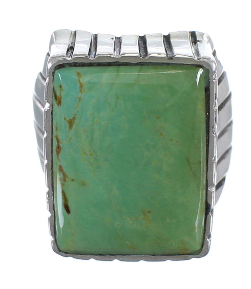 Turquoise And Authentic Sterling Silver Ring Size 8-3/4 RX59486